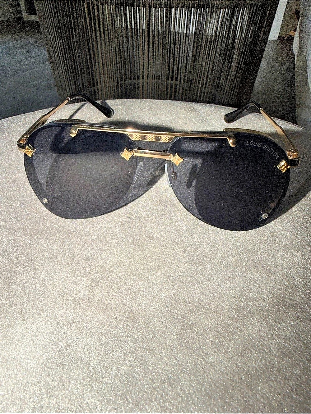 Louis Vuitton LV Attitude Pilote Sunglasses Black & Gold Aviator Sunglasses